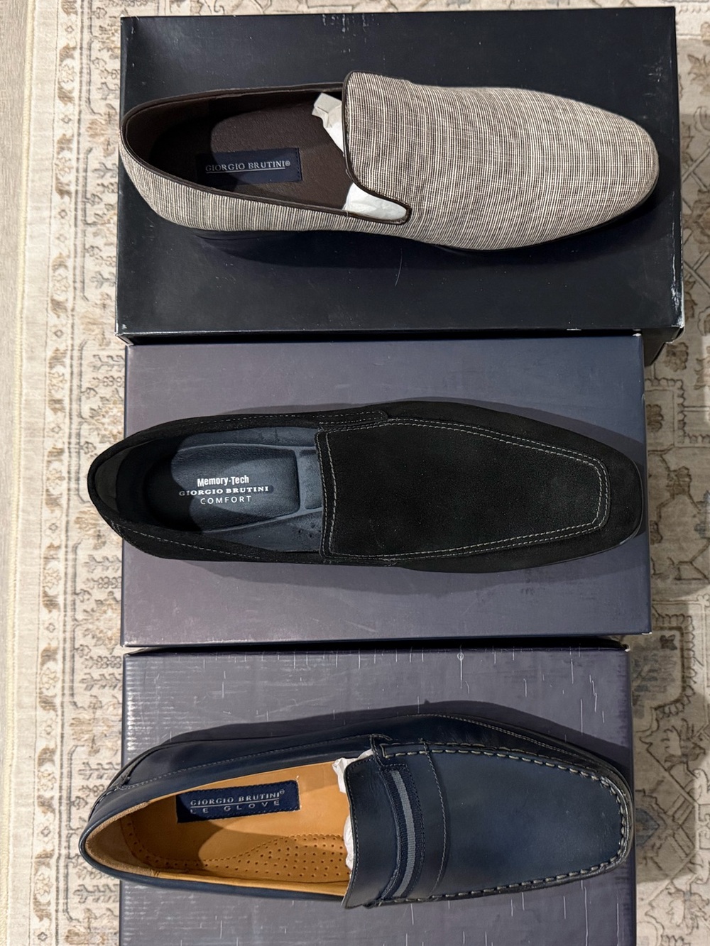 Giorgio Brutini Men’s Loafers Size 12M – 3-Pair Shoe Bundle